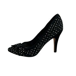 Rock & Candy By Zigi Savanna Black Suede & Crystal Covered Heels Size 8